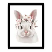 White Bunny Art Framed print