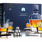 Whiskey Decanter Set 7 Piece,Premium Decanters 4 Crystal Glasses ,Whiskey Stones