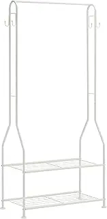 Amazon Basics Wardrobe with Two Bottom Shelves, White, 67.9 x 35.5 x 149.8 cm