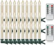 Rhytsing Set of 30 Clip On Candles for Christmas Tree with 2 Remotes, Battery Operated LED Candle Lights with Timer, Wax Dripping Design, Indoor and Outdoor use