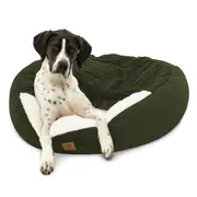 Charlie's Snookie Hooded Corduroy Calming Dog Bed Olive (Medium, Large)