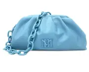 Badgley Mischka Light Blue Vegan Leather Wrapped Frame Clutch Purse - NWT