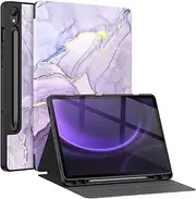 [Soke] Case for Galaxy Tab S9 /S9 FE 5G 2023 - Shockproof Folio Stand Case,Multi-Viewing Angles,Soft TPU Back Cover for Samsung Galaxy Tab S9 FE 10.9/S9 11 inch Tablet,Lilac Marble
