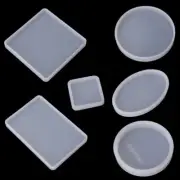 6x/Set Round Square Mold DIY Art Jewelry Silicone Mold for Pressure Board