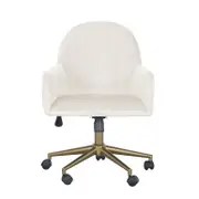 Darren Adjustable Velvet Swivel Office Chair w/ Castor Leg