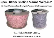 8mm-10mm SoftLine Polyester Core w/ 16-Plait Cover Boat Sailing Rope *PER METRE*