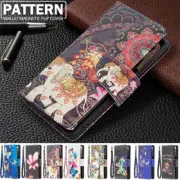 For iPhone 15 14 13 12 11 Pro Max XS R SE Plus Case Leather Wallet Pattern Cover