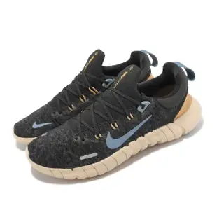 【NIKE 耐吉】慢跑鞋 Wmns Free RN 5 Next Nature 女鞋 黑 藍 路跑 包覆 穩定 運動鞋(CZ1891-008)