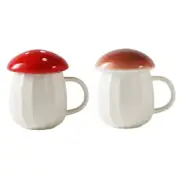 Mushroom Mug with Lid Milk Coffee Mug Home Office