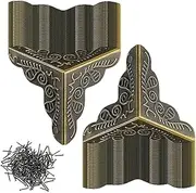 Vintage Stair Dust Corners - Antique Dust Angle for Stairs | 100 Pieces Metal Box Corner Protectors, Weast-resistant Dust Angle for Wooden Steps, Decorative Antique Edge Protection