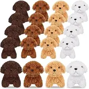 Sosation 20 Pcs Mini Plush Dogs, Small Stuffed Animal Puppy Dog Dolls, 4.7 Inch, White, Dark Brown, Light Brown, Coffee, for Kids 12+, Party Favors, Desk Decoration, Backpack, Keychain, TOYS_AND_GAMES