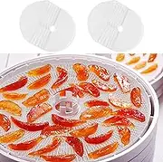 16Pcs Silicone Dehydrator Sheets Round Silicone Mesh Sheet Reusable Dehydrator Tray Liner Fruit Dehydrator Mats Steamer Mesh Mat Nonstick Dehydrator Mat for Fruits Dryer Home