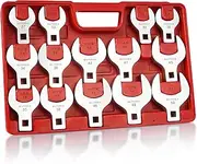 BILITOOLS 14-Piece Jumbo Crows Foot Wrench Set, 1/2" Drive Big Crowfoot Wrench, Metric, 27-50 mm, CR-V Steel