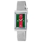 New Gucci G-Frame Red and Green Dial Stainless Steel Women's Watch YA147401