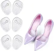 Metatarsal Pads Ball of Foot Cushions for Women, Soft Gel High Heel Cushion Insert for Pain Relief Forefoot Party Feet Anti-Slip Insole One Size fits All - 3 Pairs…