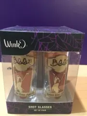 WINK BOOZ Raise Your Spirits Shot Glass Set Of Four ~NEW In BOX~