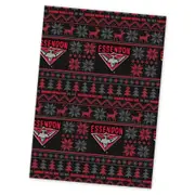 AFL Christmas Wrapping Paper - Essendon Bombers - XMAS - 49cm X 69cm