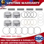 4Pack Piston & Rings Kit for 2012-2017 Kia Soul Rio Hyundai Veloster Accent 1.6L