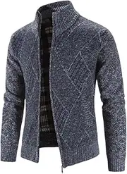 [Generic] Men Winter Cardigans Sweatercoats Stand-Up Collar Casual Cardigans Slim Fit Warm Jackets