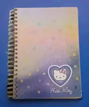 Vintage 1998 Cute Sanrio Iridescent Hearts Hello Kitty Spiral Notebook Unused