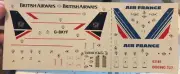 Decals: 1/144 Boeing 737 Air France or British Airways by Airfix As In Kit 03181
