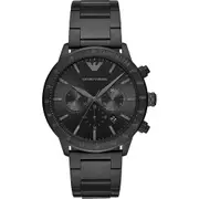 Armani Ar11242 Black Dial Stainless Steel Strap Gents Watch One Size