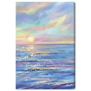 Nautical and Coastal Contemporary Wrapped Canvas Art - Milky Pastels, Wall Ar...
