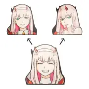DARLING in the FRANXX Zero Two Art Anime 3D Decal 3 Faces Sticker Car Reflective