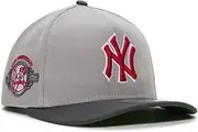 New Era NY New York Yankees 9FIFTY A-Frame Cooperstown 100th Anniversary (1903-2003) Patch Snapback Cap, Adjustable Hat Grey Red