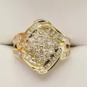 3.5CT Round Simulated Diamond 925 Silver Women Cluster Engagement Ring