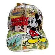 New Disney Mickey Mouse Hat Cap Comic Book Embroidered Strap Back NWT Adult Size