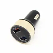 Dual USB LED Display QC3.0 Fast Auto Charger For Car Cigarette Lighter Socket (for: Volvo)