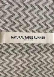 Burlap and Lace Chevron Table Runner 14 Inch x 72 Inch - Natural Jute NEW