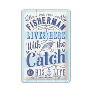 Nostalgic-Art Medium Metal Plaque/Sign Wall Decor One Fine Fisherman 20x30cm