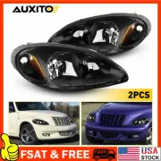 AUXITO Black For 2001-2005 Chrysler PT Cruiser Headlights Headlamps Left+Right A (for: Chrysler)