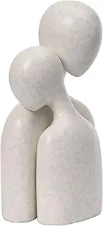 Quoowiit Abstract Couple Sculptures for Home Decor, Romantic Lover Statue for Shelf Decor Office Decor Table Decorations for Living Room Bedroom, Gifts for Anniversary Valentine Birthday (White-Large)