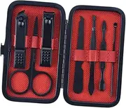 Gogogmee 7-in-1 Nail Care Kit Stainless Steel Nail Clippers Scissors Trimmer Set Manicure Tools Portable Nail Care Tools Black