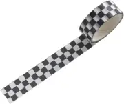 Checkered Washi Tape for DIY Crafts - Black and White Checkerboard Pattern with