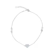 25cm Heart & Infinity Anklet in Sterling Silver