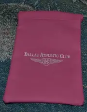 NEW PRG Embroidered Vinyl Valuables Pouch Bag DALLAS ATHLETIC CLUB Dark Pink