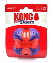 KONG Duets Duos Ball Medium Squeaky Easy Grip Bouncy Dog Fetch Toy 2.5"