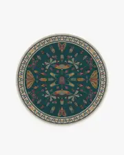 185' Round | Machine Washable Runner Rug | Kid & Pet Friendly | Indoor Rug | Flutterby Flatwoven Rug by Iris Apfel | Ruggable