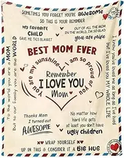 Hogvinnatil Blanket for Mum - Mum Blanket for Mother's Day - Soft Cuddly Blanket for Women with Lightweight Material for Couch Bed Living Room Bedroom Camping Travel