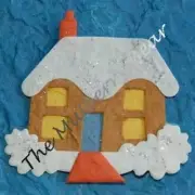 5 Home homes cabin snow Lodge Diecut Handmade mulberry paper Scrapbooks ski trip