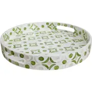 LVD Tray Pistachio And Ivory Decorative Home Decor Ornament Statue 35x5cm