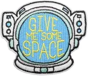 [Pinstant] Give Me Some Space Astronaut Helmet Pun Funny Joke Humor Galaxy Exploration Science Planets Moon Personal Space Freedom Do Not Pet 3.4" Iron On Embroidered Patch for Clothing