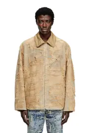 [Diesel] Diesel - Jacket in overdyed floating-thread denim - Denim Jackets - Man - Brown L Brown