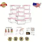 Elegant 24-Piece Airtight Meal Prep Glass Containers - Ideal for Work & Travel