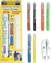 Height Chart, Doodling Height Ruler, Decorative Interactive Growth Measurement Tool for Nursery Bedroom Classroom Playroom