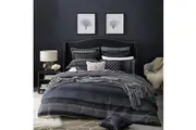 Private collection Laurence Navy Duvet Doona Quilt Cover Set - King Size